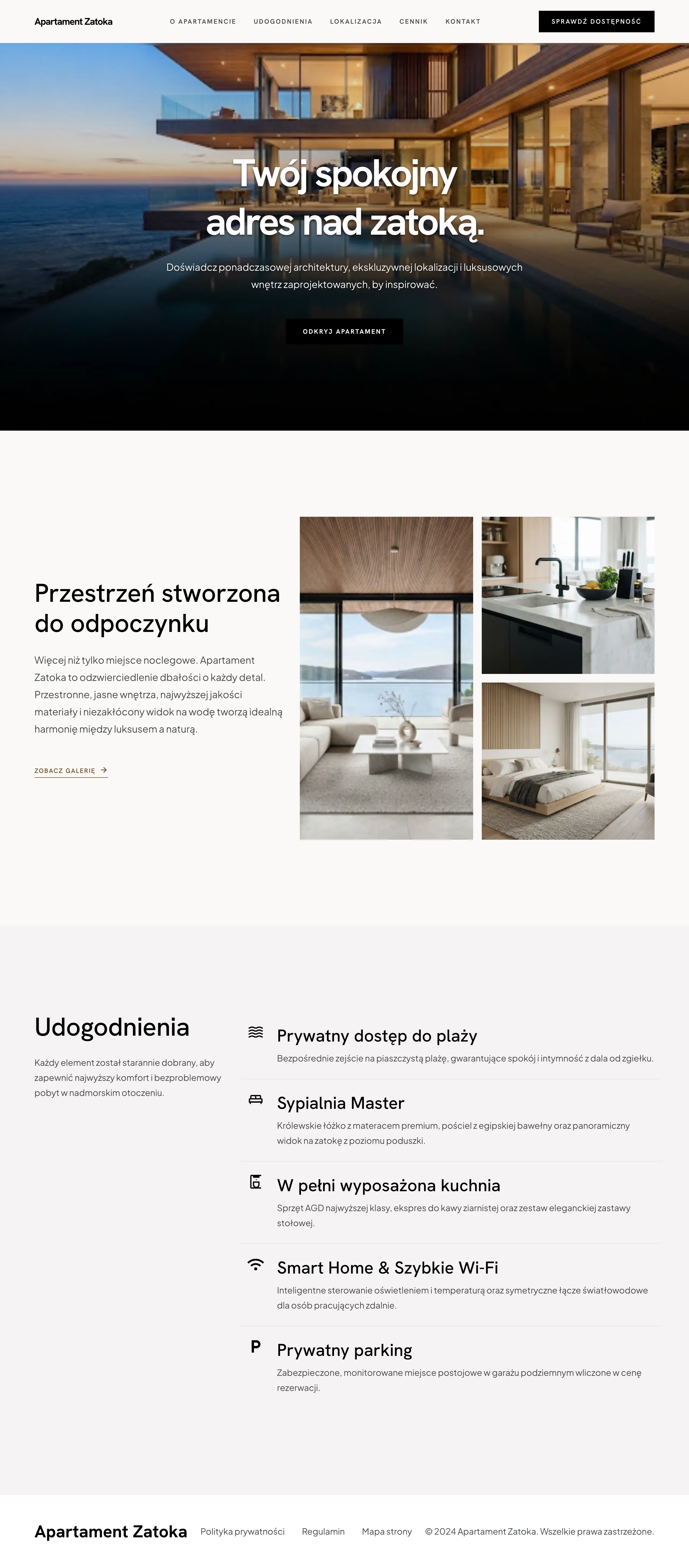 Apartament Zatoka, Apartament nad morzem